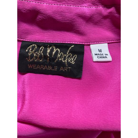 Bob Macke Women's Size Medium Wearable Art Pink Long Sleeve Button Down Shirt - Picture 5 of 6